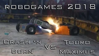 RoboGames 2018 - Crash 'n Burn - Round 2 vs Touro Maximus