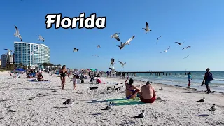 Florida 4k Walking Tour Clearwater Beach - Spring Break Virtual Walk Vlog & Vacation Travel Guide