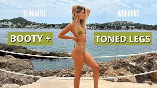 15 MIN. BOOTY & TONED LEGS WORKOUT + weights | lean thighs and perky booty