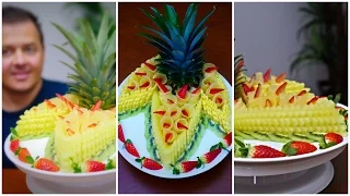 DELICIOUS FRUIT CENTER,  How to make - J Pereira Art Carving Fruit and Vegetables