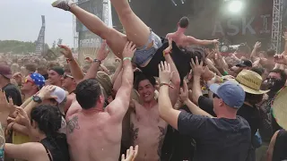 People getting dropped crowd surfing