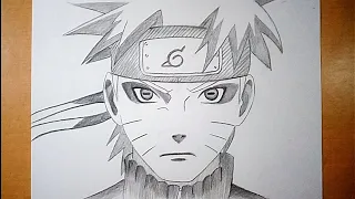 Drawing Naruto Sage Mode step by step - easy anime sketch @zax sketch
