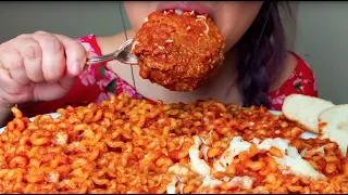 ASMR Spaghetti and MEATBALL (GIANT)  & FUSILLI PASTA Noodles 먹방 Eating Sounds *No Talking* suellASMR