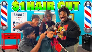 SSH OPENED A $1 BARBERSHOP FOR 24 HOURS!!! 😳🤣