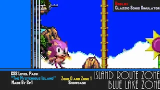 Island Route Zone and Blue Lake Zone Showcase (Classic Sonic Simulator Level Pack)