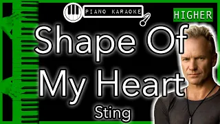 Shape Of My Heart (HIGHER +3) - Sting - Piano Karaoke Instrumental