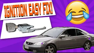 HOW TO FIX IGNITION CYLINDER ON HONDA WITHOUT REMOVING THE HOUSING AND WITHOUT PROGRAMMING!!
