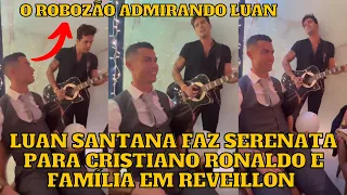 Luan Santana cantando Voz e Violão para Cristiano Ronaldo e família na mesa “que f*da”