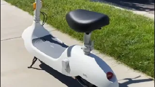 OKAI EA10 Electric Scooter with Seat, The PERFECT E SCOOTER with a Seat  Cushion is SO COMFY