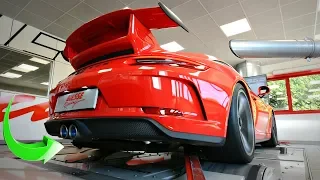 Porsche 991.2 GT3 4.0 with Akrapovic FULL TITANIUM EXHAUST Screaming on the DYNO + Results!