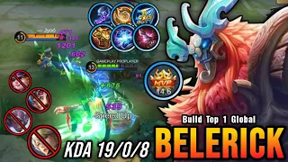 100% IMMORTAL!! Belerick Best Build, Insane 19 Kills!! - Build Top 1 Global Belerick ~ MLBB