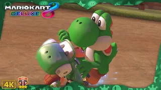 Mario Kart 8 Deluxe ⁴ᴷ Leaf Cup (200cc 3-Star Rank) Yoshi gameplay