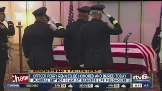 Video: City begins procession for fallen IMPD officer Perry Renn's funeral
