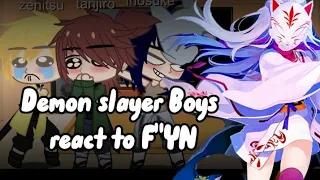 Demon slayer Boys react to F'YN//Gacha club//part 1 //yn as anime girls