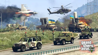 Russia vs Ukraine War | Russian Combat Helicopters blast Ukrainian military Convoy - GTA 5