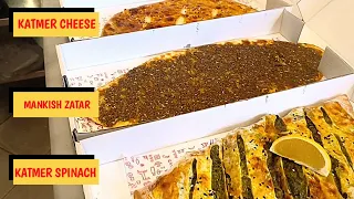 Katmer Cheese Katmer Spinach And Mankish Zatar Takeout Order | Restaurant food @baikarishere