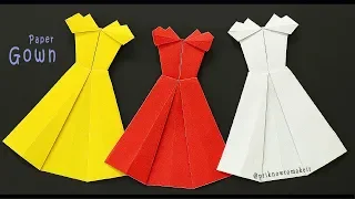 origami dress - How to make origami paper dresses | paper craft, Princess Dress