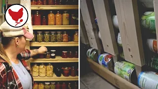 How I Made My DIY Pantry Storage | Rotational Can Rack, Canning Shelves, Found Space