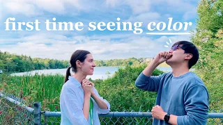 Color Blind Husband Sees COLOR for the First Time *emotional* 🌈 Enchroma Color Blind Glasses 🕶