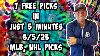 MLB NHL Best Bets for Today Picks & Predictions Monday 6/5/23 | 7 Picks in 5 Minutes