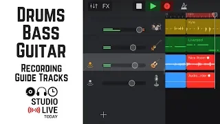 Recording drums, bass and guitar guide tracks in GarageBand iOS