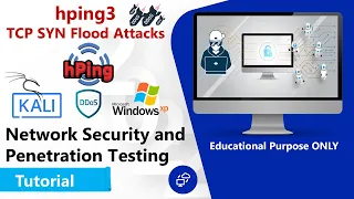 hping3 Tutorial - TCP SYN Flood Attacks - DoS and DDoS Attacks using Kali Linux 2022 and Windows XP