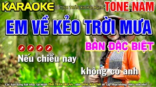 ✔ EM VỀ KẺO TRỜI MƯA Karaoke Tone Nam - Tình Trần Organ