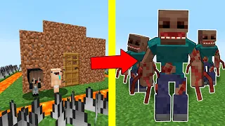 BEBE NOOBSI CONSTRUYE LA CASA MAS SEGURA EN MINECRAFT!!😱 BEBE NOOBSI VS ALDEANO MUTANTE MINECRAFT