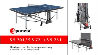 Sponeta S 5-70 / 72 / 73 i - Montageanleitung Tischtennistisch / Instructions for assembly and use