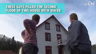 Fill Water on the Second Floor to Demolished a House | GineersNow