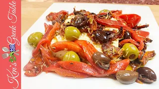 Baked Feta, Olives & Roasted Red Peppers