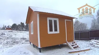 Видеообзор каркасно-щитового дома 4х4 метра