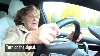 92 year-old Roosi gets to drive a Tesla Model X: "I'll take it!"