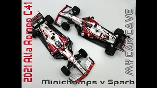 MY CAR CAVE: 2021 Alfa Romeo C41 Kimi Raikkonen in 1/18th Scale by Spark and Minichamps