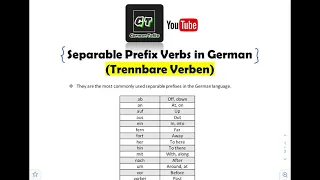 Lecture 14: Trennbare Verben (Separable Verb) A1 German Grammar |German Talks|
