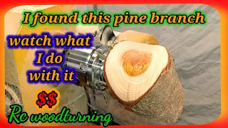wood turning a free pine branch into ($$)