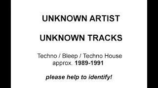 1990/1991 unreleased (?) TECHNO BLEEP album // UNKNOWN ARTIST  old school underground Techno House