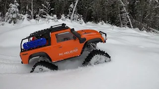 Rc traxxas TRX4 traxx run on snow on 3S LIPO 11. v.