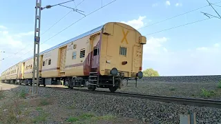 09627 Ajmer Solapur SF Express with WDP4D  3 Hours late and Freight Wagan With WAG 9