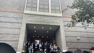 Walking With Casket at Levaya of Rav Aharon Schechter Zt"l, Rosh Yeshiva Chaim Berlin, Brooklyn NY