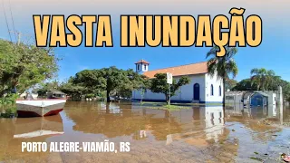 Nível recorde do Guaíba estável, enchente em locais distantes de Porto Alegre e Viamão - 06/05/2024