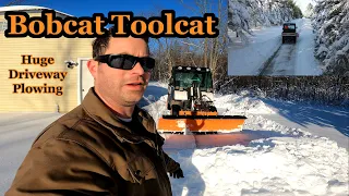 ✅ Snow Plowing With My Bobcat Toolcat 5600 - 10" Wet Snow - Huge Driveway