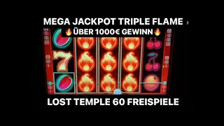 Triple Flame Mega Jackpot auf 2€🔥Lost Temple 60 Freispiele Merkur Magie Casino Spielhalle Novoline