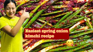 How to make easy spring onion kimchi at home😋