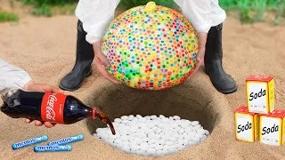 Giant Orbeez Balloon vs Coca Cola and Mentos Underground