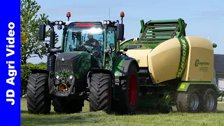 Fendt 313 + Krone Comprima CF 155 XC | Balen persen | Pressing bales | Bloemendal Elspeet | 2020