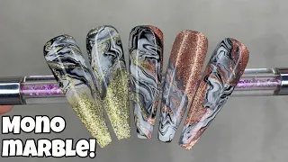 Gold Mono Marble Nails | Ugly Duckling | Caught You Looking
