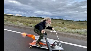 Crazy Rocketman: Rocketman riding the Rocket Board!