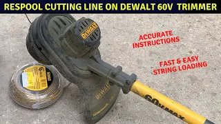 How to Restring DeWalt DCST970 60 Volt Flexvolt Cordless Weed Trimmer with a Quickload Head.