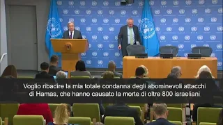 SOTTOTITOLI Guterres (Onu): "Niente può giustificare gli atti di terrore di Hamas"